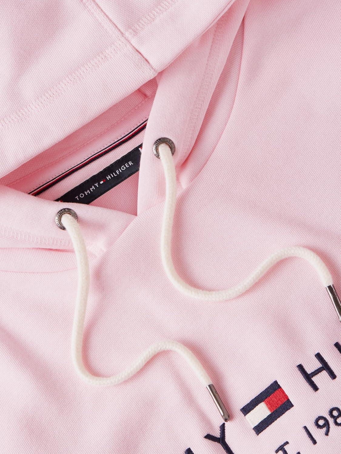 imageTommy Hilfiger Mens Medium Weight Fleece Hoodie Sweatshirt With Embroidered Logo Also Available in Big amp TallPink Lily