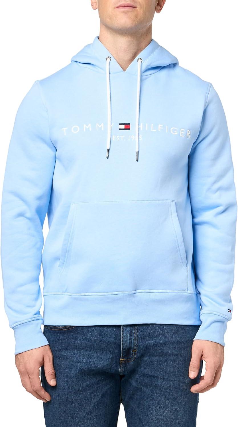imageTommy Hilfiger Mens Medium Weight Fleece Hoodie Sweatshirt With Embroidered Logo Also Available in Big amp TallVessel Blue