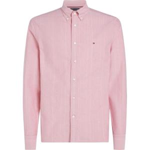 Tommy Hilfiger Men’s Long Sleeve Oxford Shirts in Regular Fit, Men’s Button Down Shirts, Also Available in Big and Tall(Medium Red / Multi)