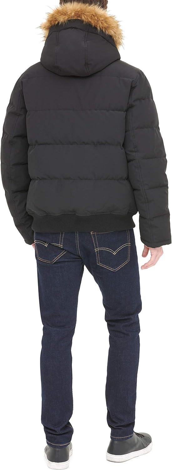 imageTommy Hilfiger Mens Arctic Cloth Quilted Snorkel Bomber Jacket Standard and Big amp TallBlack