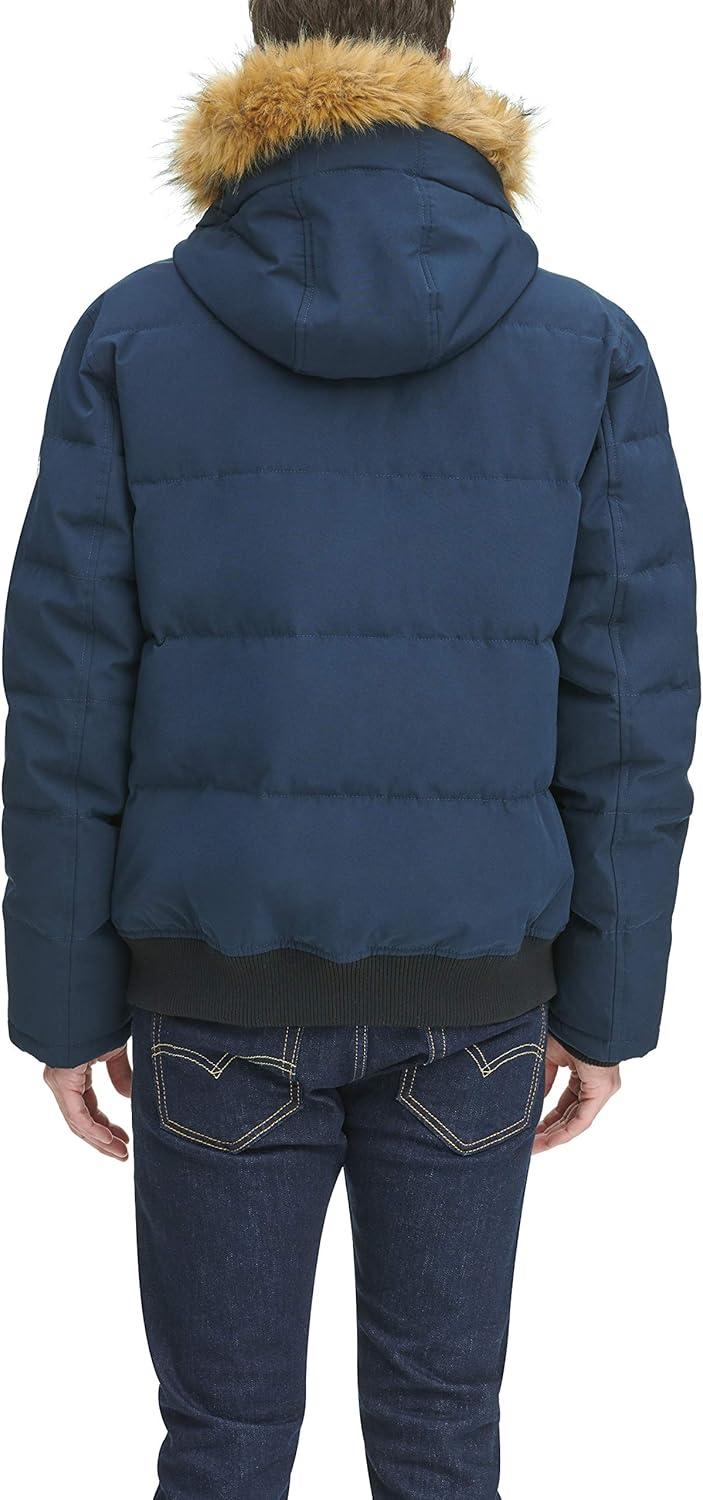 imageTommy Hilfiger Mens Arctic Cloth Quilted Snorkel Bomber Jacket Standard and Big amp TallNavy