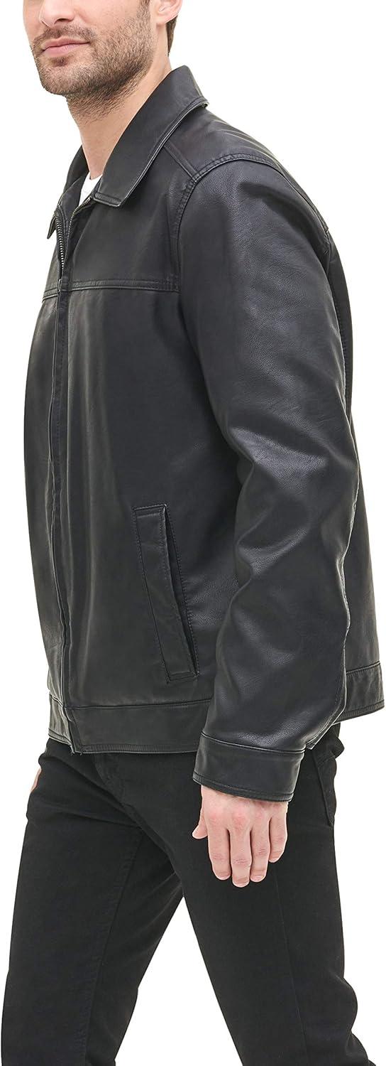 imageTommy Hilfiger Mens Classic Faux Leather JacketBlack