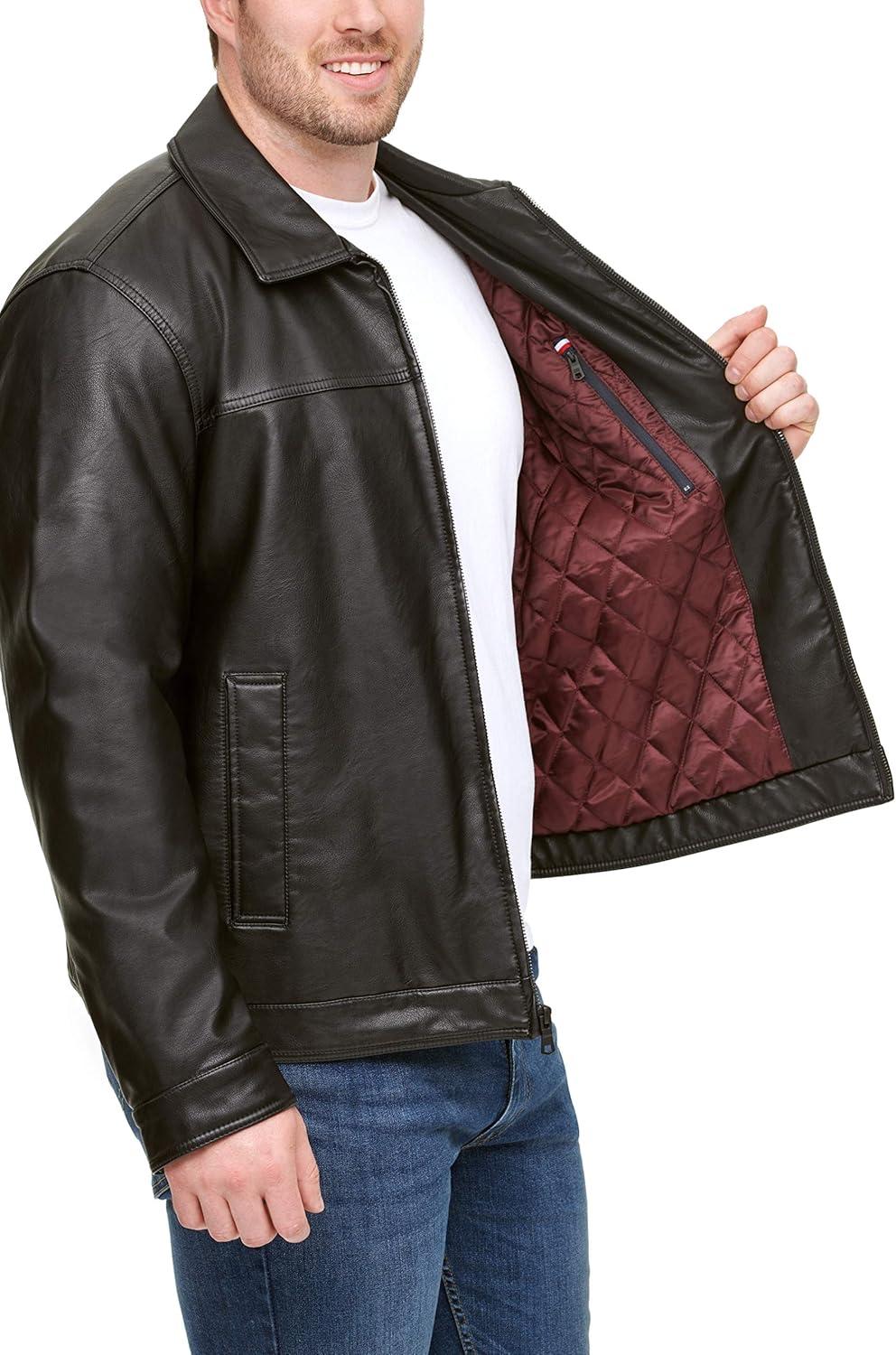 imageTommy Hilfiger Mens Classic Faux Leather JacketBlack