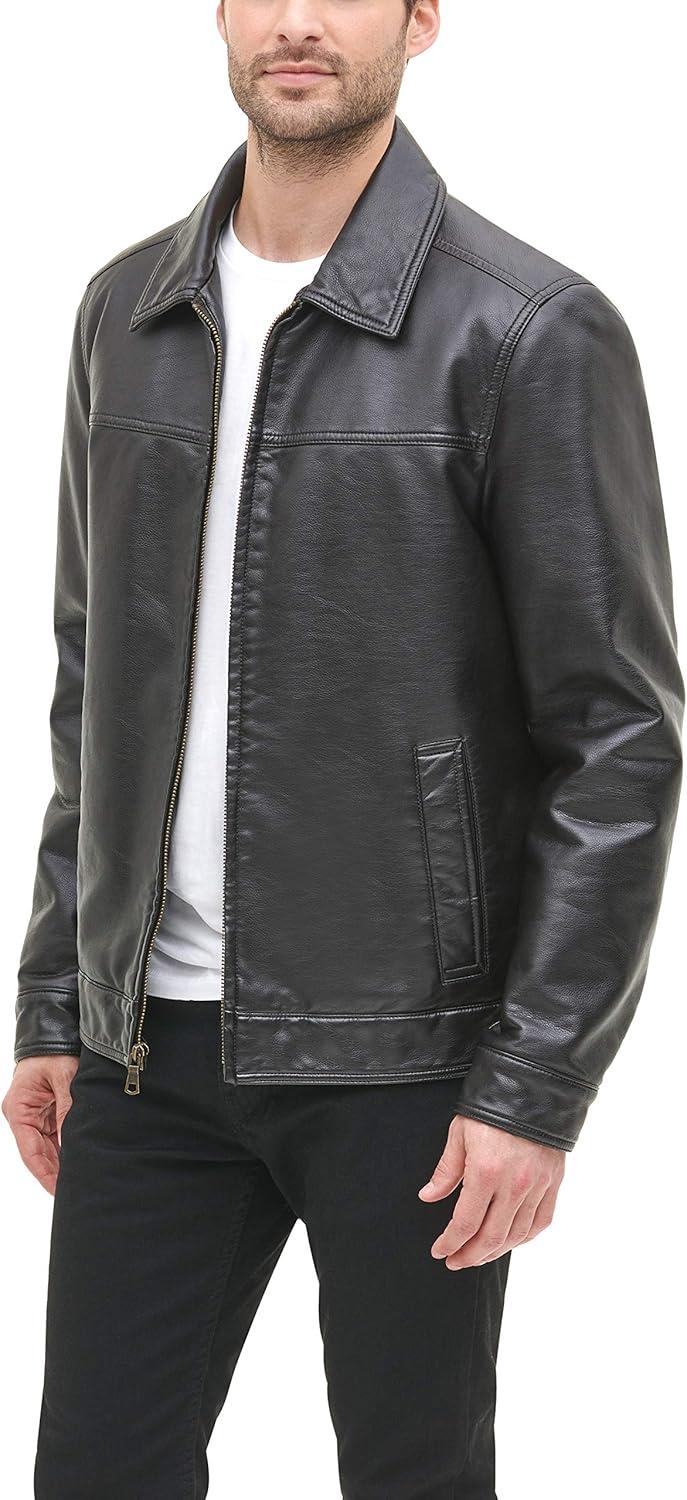 imageTommy Hilfiger Mens Classic Faux Leather JacketDark Brown