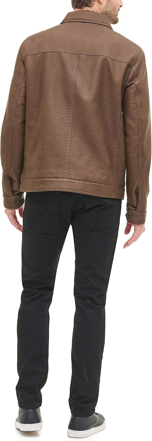 imageTommy Hilfiger Mens Classic Faux Leather JacketEarth