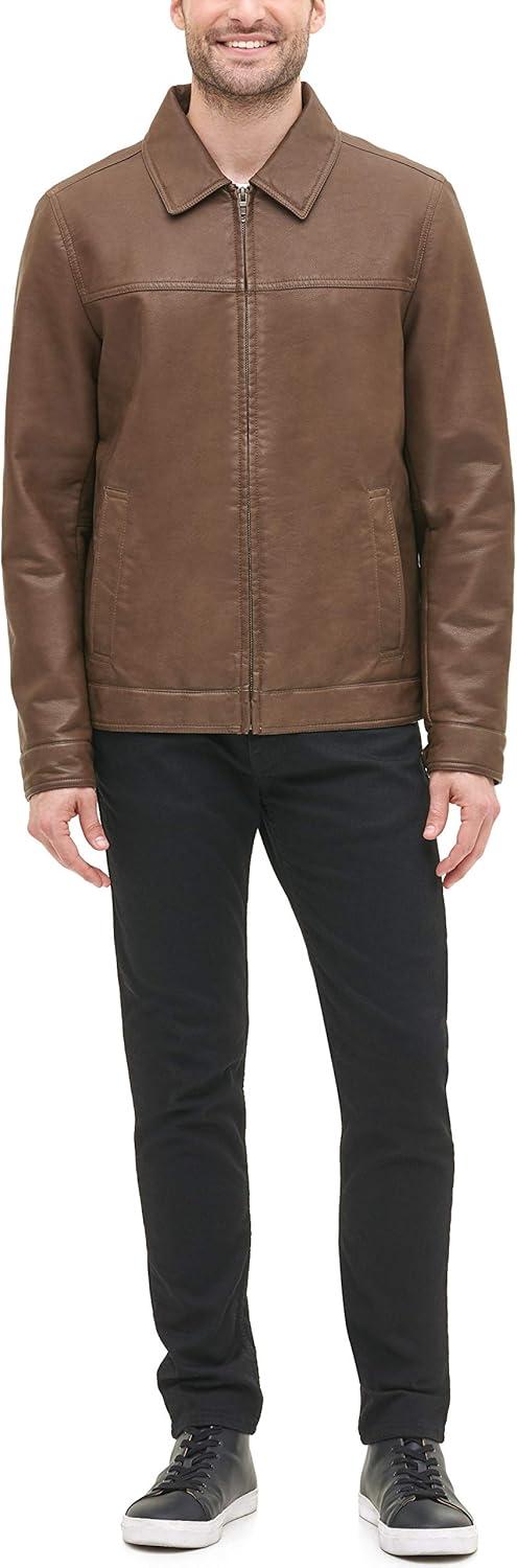 imageTommy Hilfiger Mens Classic Faux Leather JacketEarth