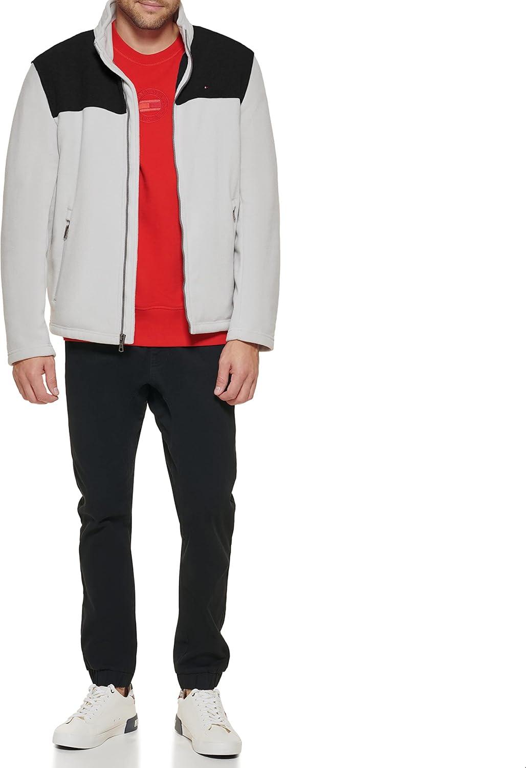 imageTommy Hilfiger Mens Classic Zip Front Polar Fleece JacketBlackIce