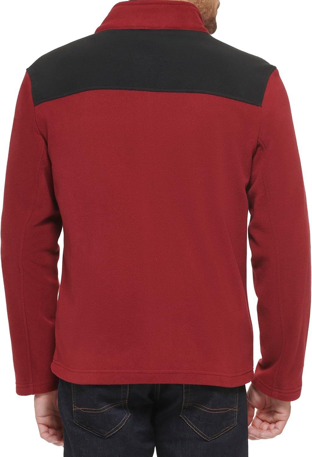 imageTommy Hilfiger Mens Classic Zip Front Polar Fleece JacketBlackRed
