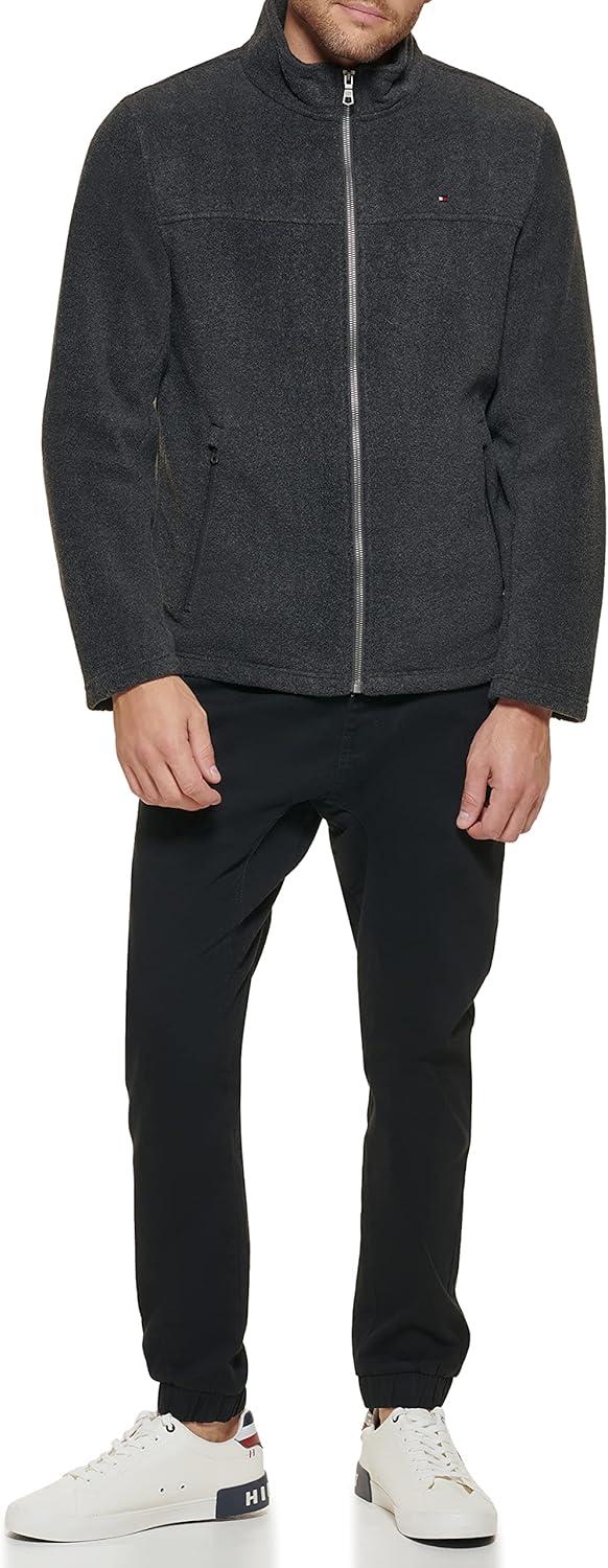 imageTommy Hilfiger Mens Classic Zip Front Polar Fleece JacketCharcoal
