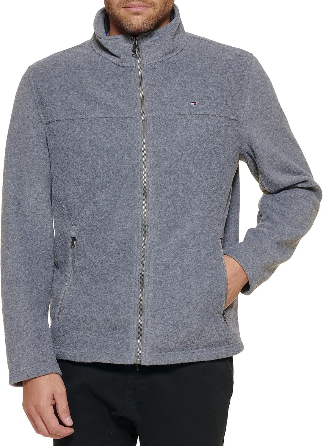 imageTommy Hilfiger Mens Classic Zip Front Polar Fleece JacketLight Grey