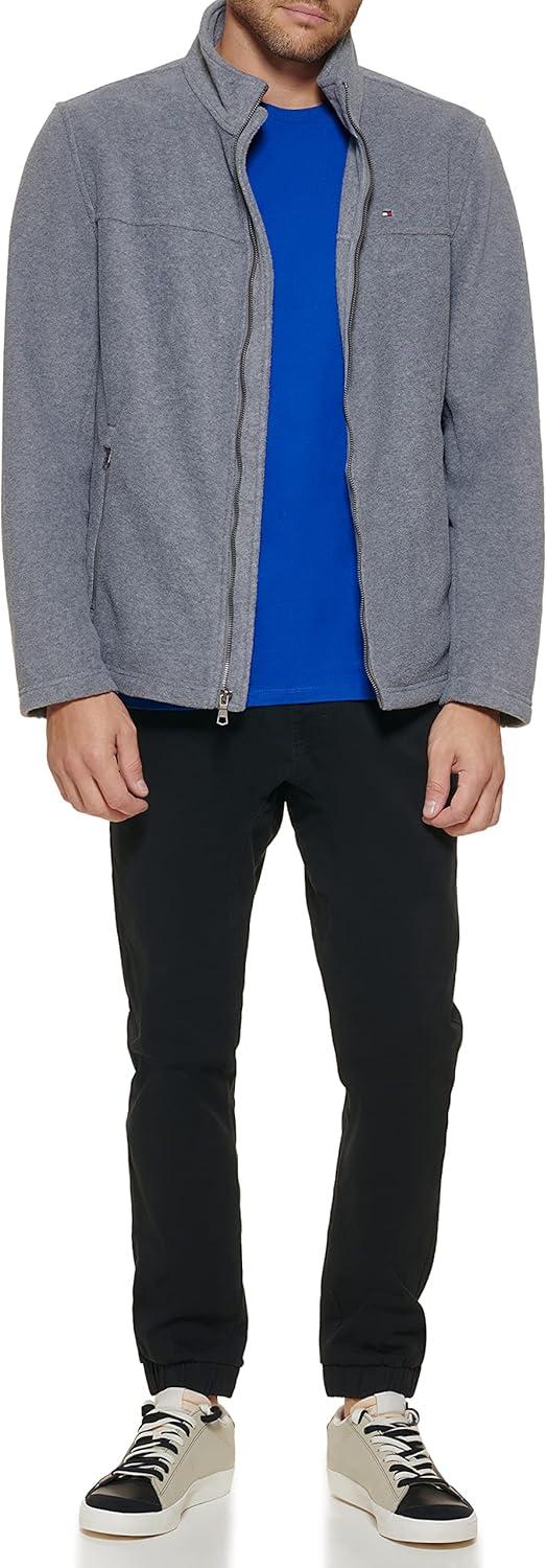 imageTommy Hilfiger Mens Classic Zip Front Polar Fleece JacketLight Grey