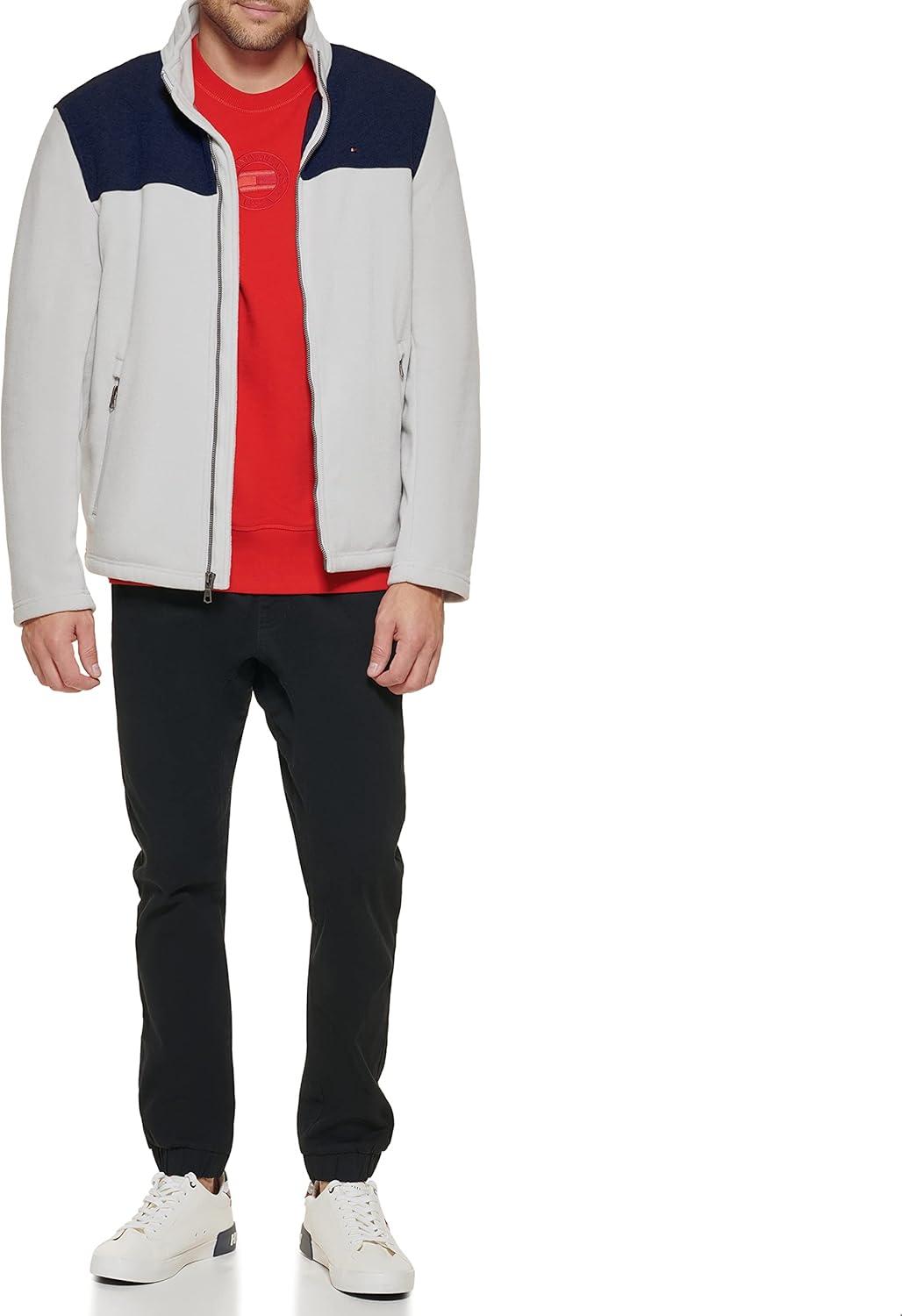 imageTommy Hilfiger Mens Classic Zip Front Polar Fleece JacketNavyIce