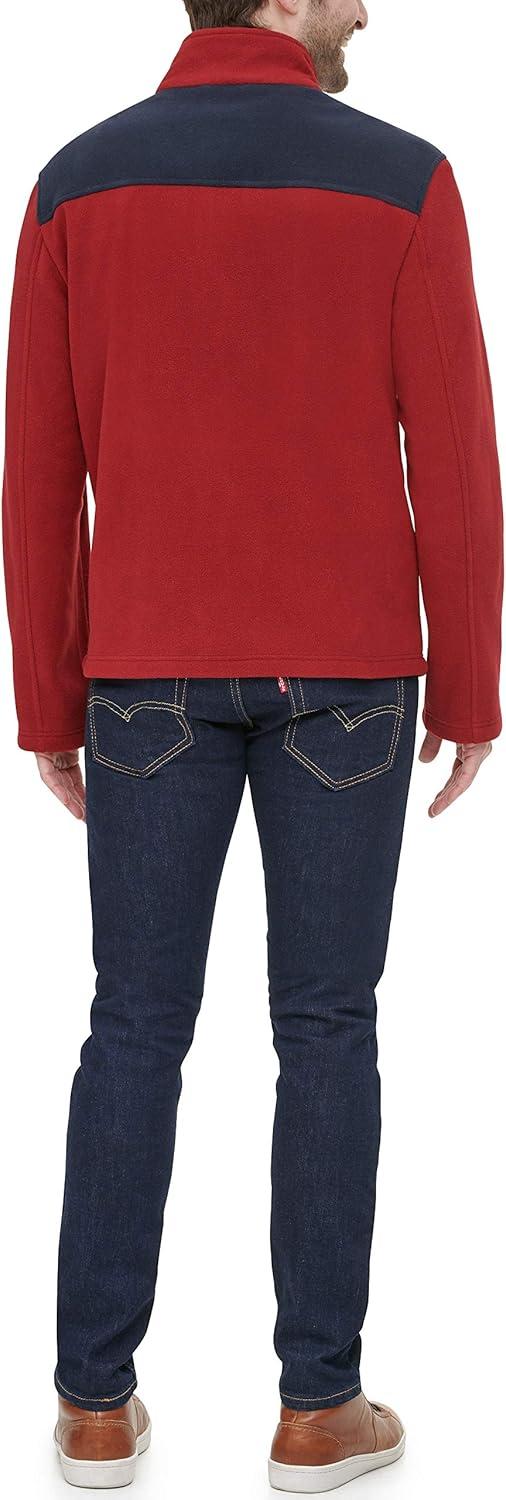 imageTommy Hilfiger Mens Classic Zip Front Polar Fleece JacketNavyRed