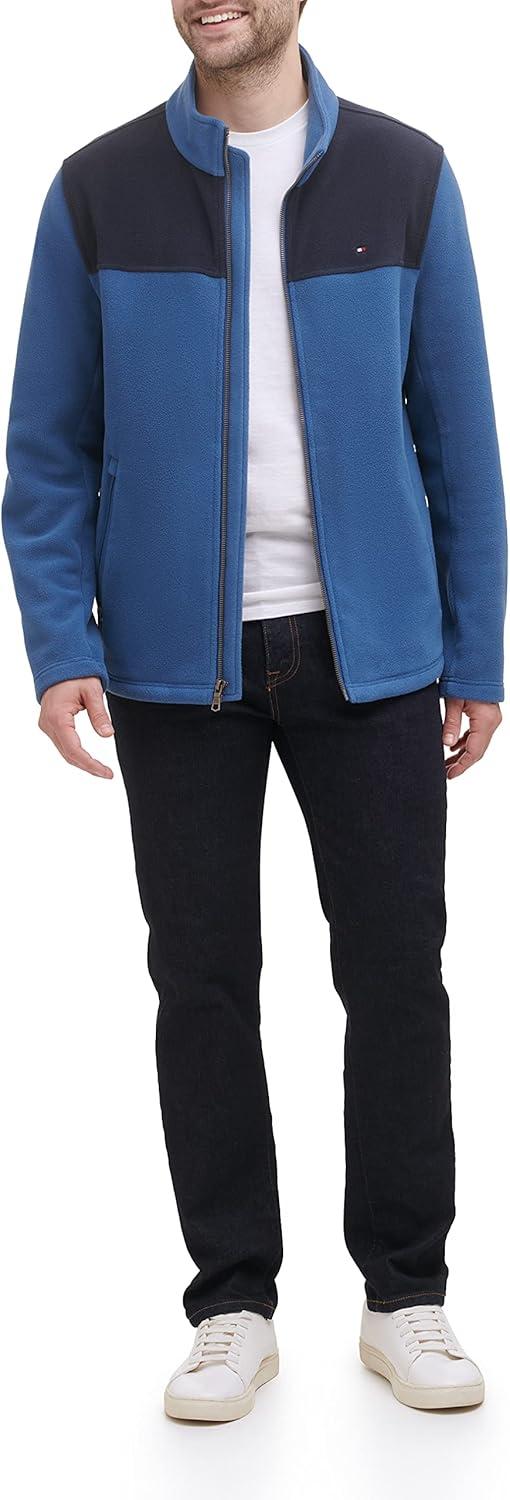 imageTommy Hilfiger Mens Classic Zip Front Polar Fleece JacketNavyRoyal Blue