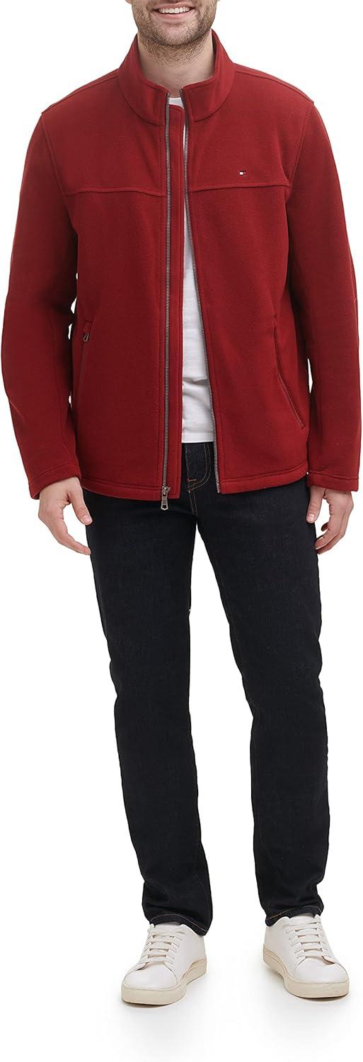 imageTommy Hilfiger Mens Classic Zip Front Polar Fleece JacketRed