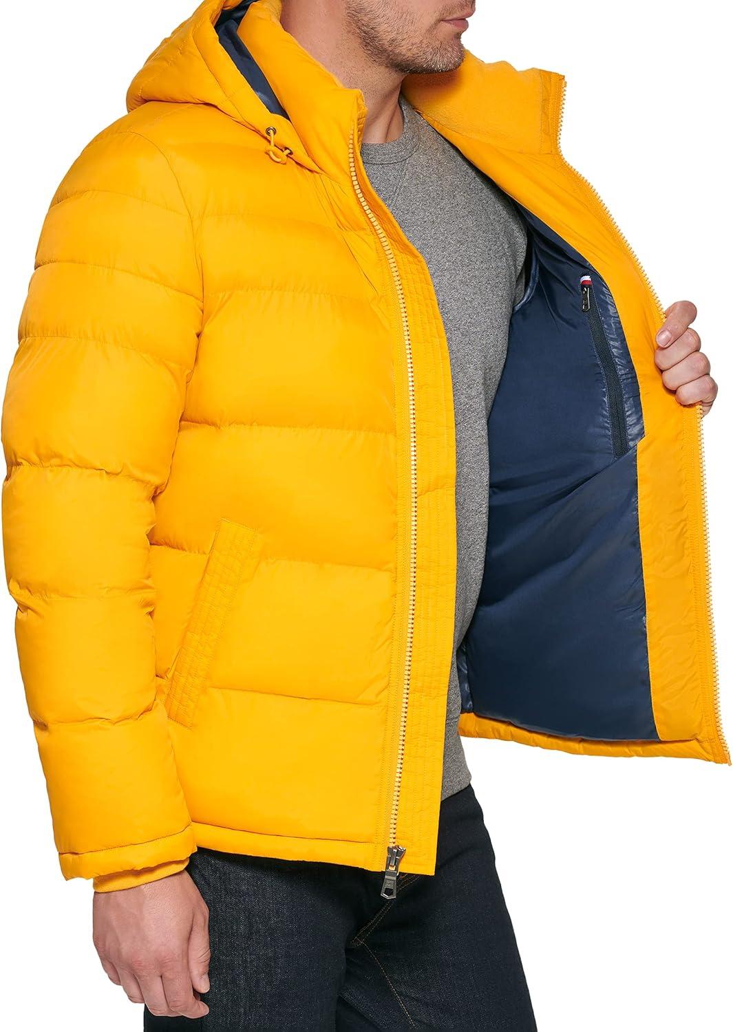 imageTommy Hilfiger Mens Down Alternative Hooded Puffer Jacket Standard and Big amp TallArctic Yellow