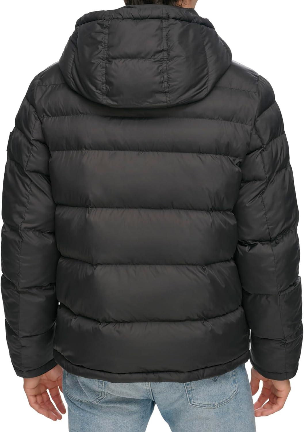 imageTommy Hilfiger Mens Down Alternative Hooded Puffer Jacket Standard and Big amp TallDeep Black