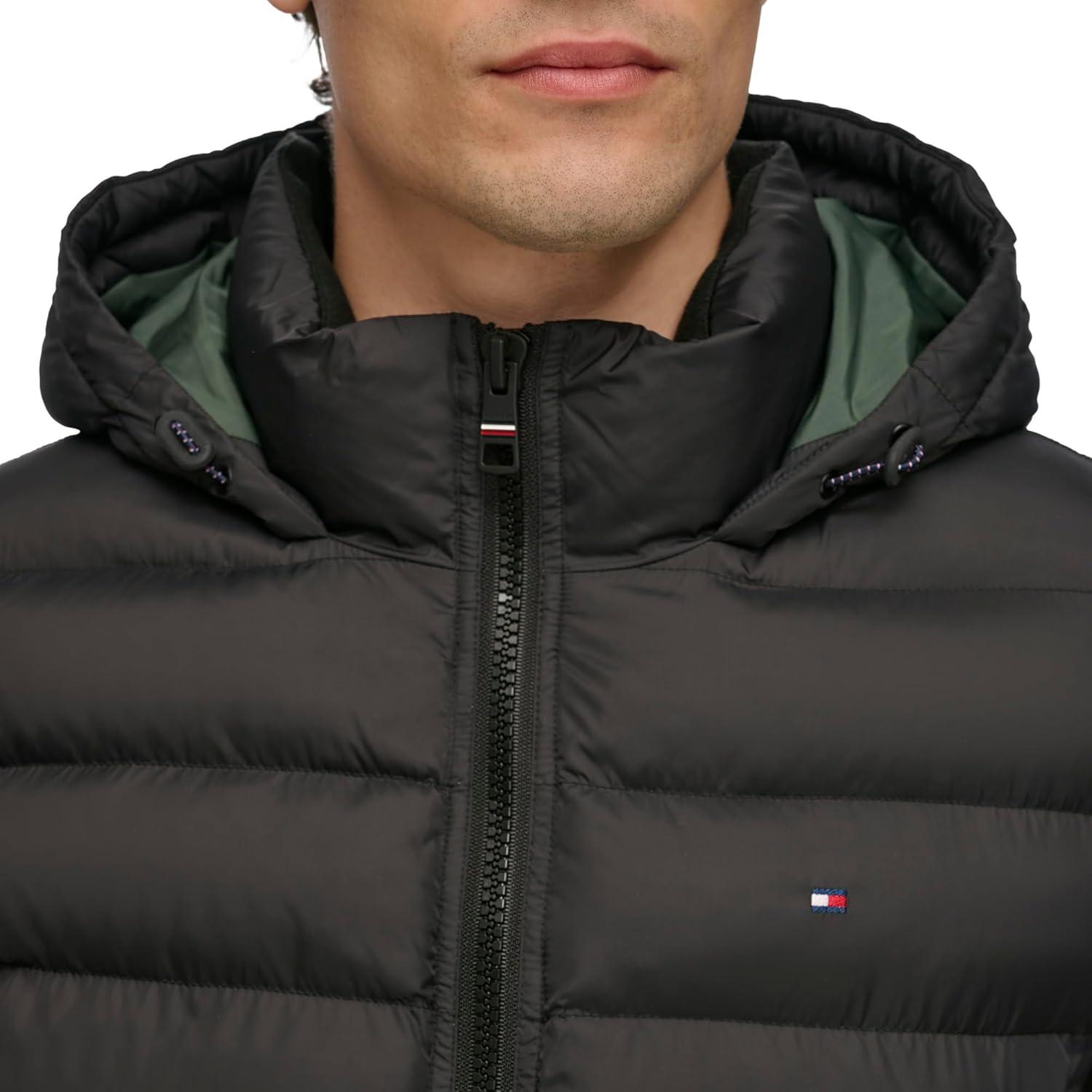 imageTommy Hilfiger Mens Down Alternative Hooded Puffer Jacket Standard and Big amp TallDeep Black