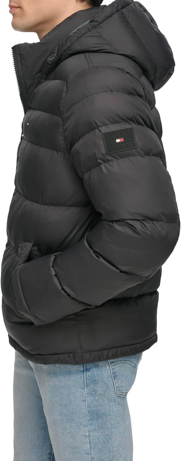 imageTommy Hilfiger Mens Down Alternative Hooded Puffer Jacket Standard and Big amp TallDeep Black
