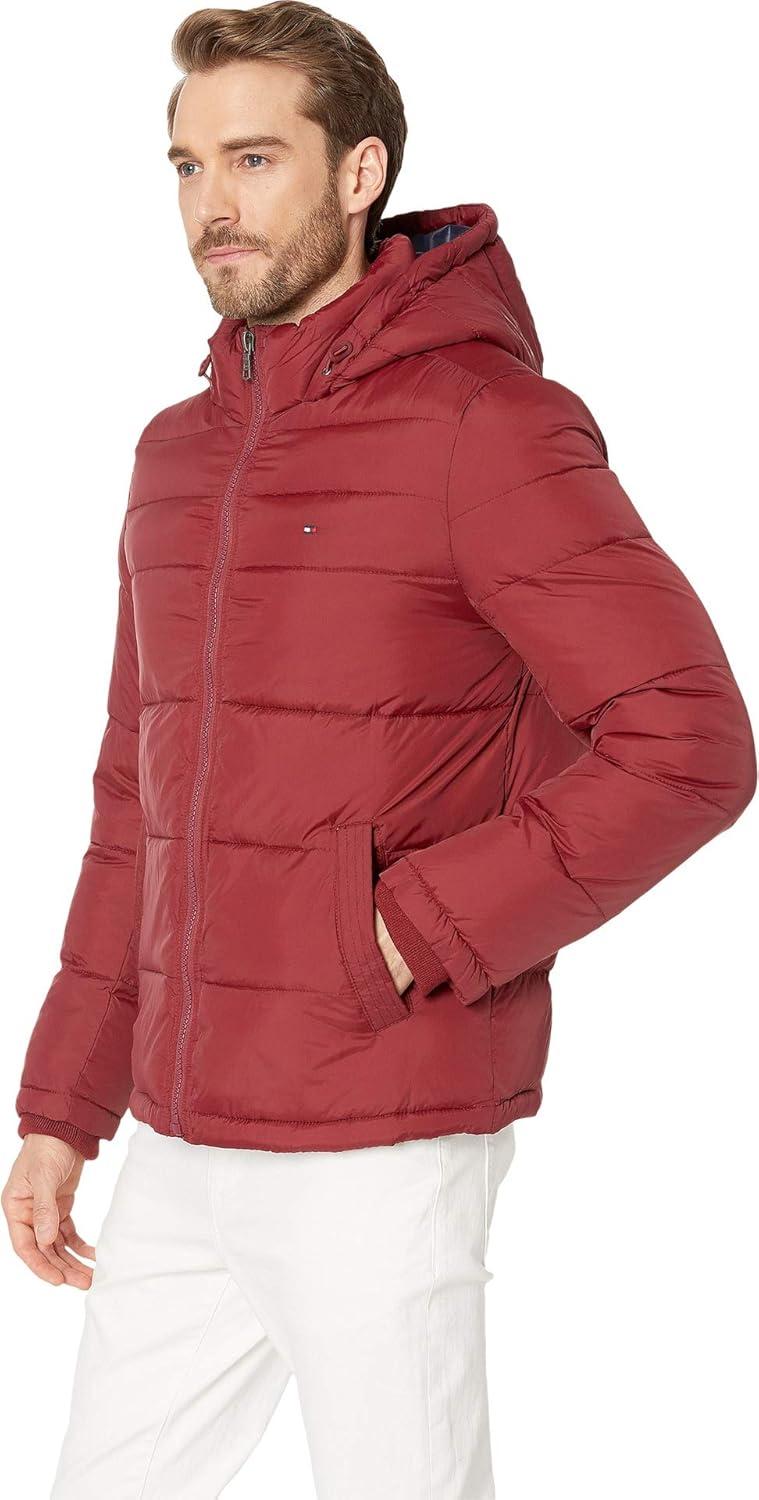 imageTommy Hilfiger Mens Down Alternative Hooded Puffer Jacket Standard and Big amp TallDeep Red