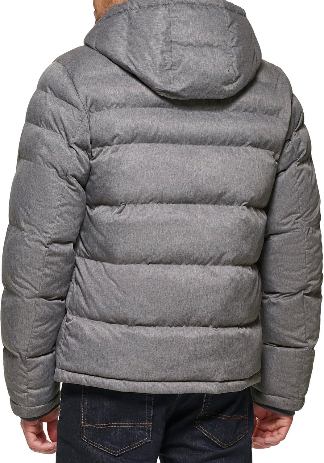 imageTommy Hilfiger Mens Down Alternative Hooded Puffer Jacket Standard and Big amp TallHeather Grey