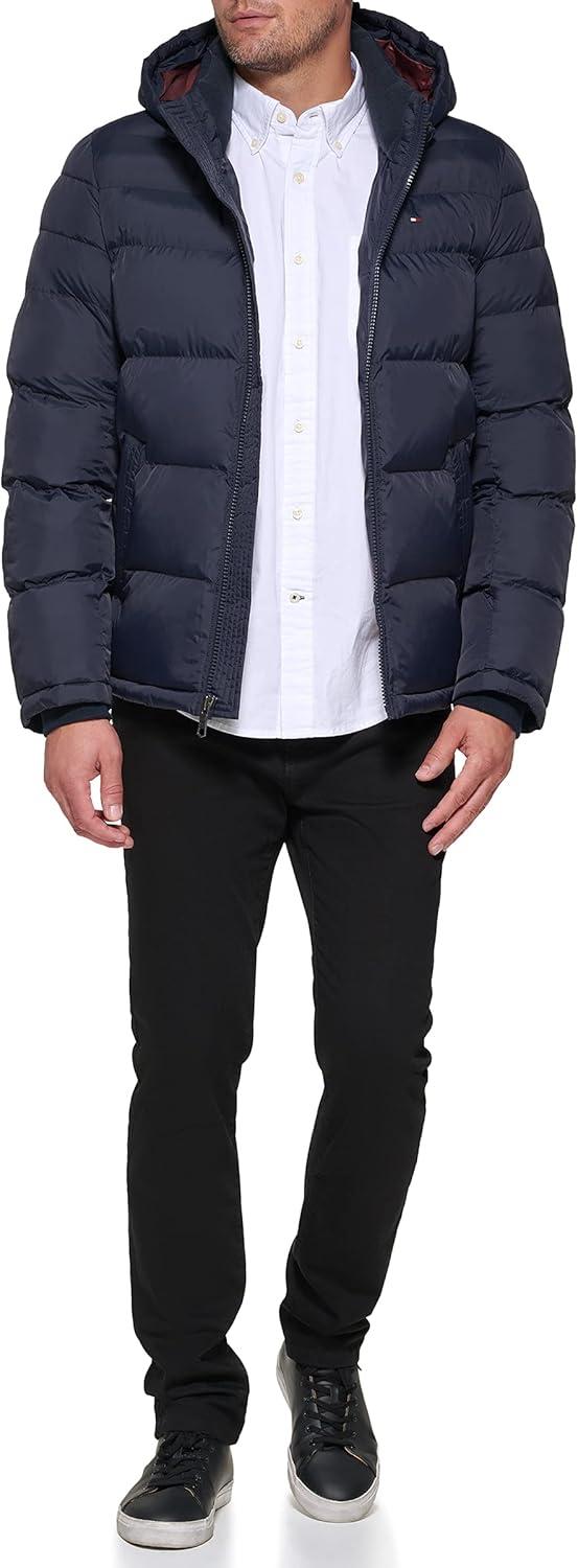 imageTommy Hilfiger Mens Down Alternative Hooded Puffer Jacket Standard and Big amp TallMidnight