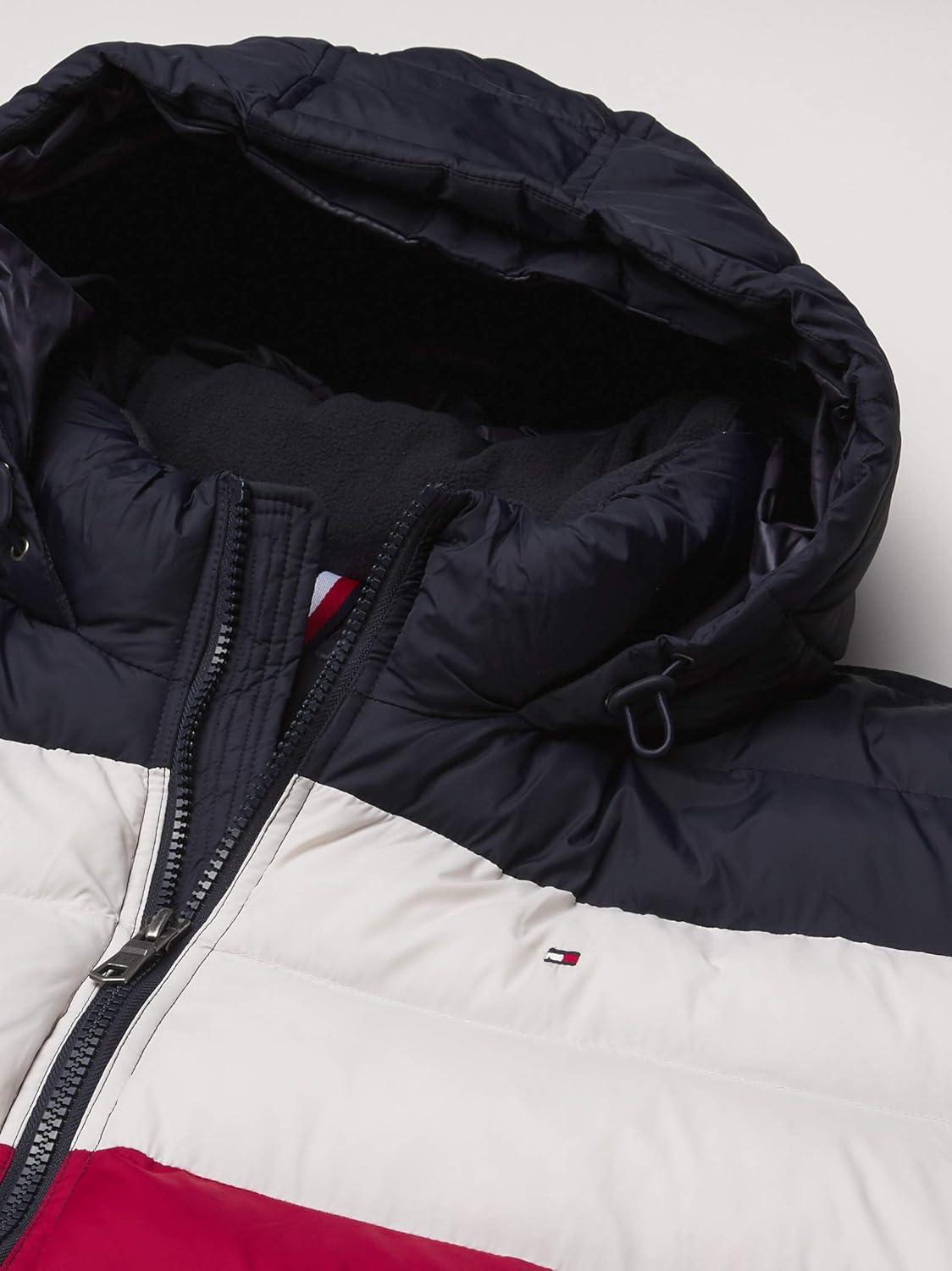 imageTommy Hilfiger Mens Down Alternative Hooded Puffer Jacket Standard and Big amp TallMidnightIceRed