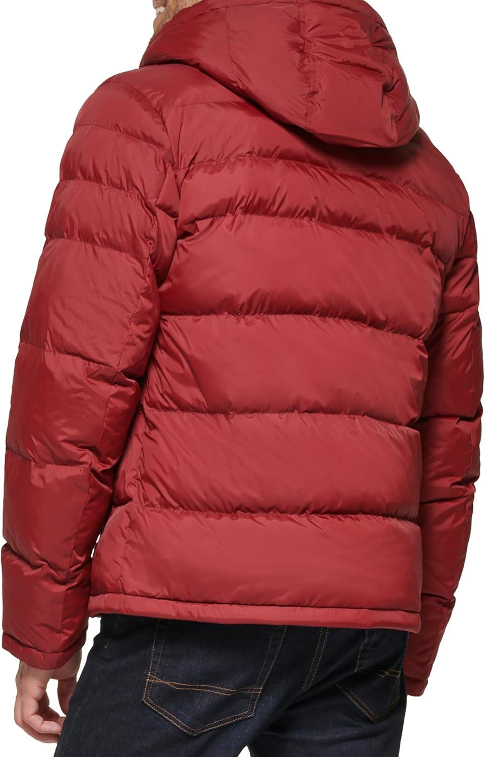 imageTommy Hilfiger Mens Down Alternative Hooded Puffer Jacket Standard and Big amp TallNew Matte Red