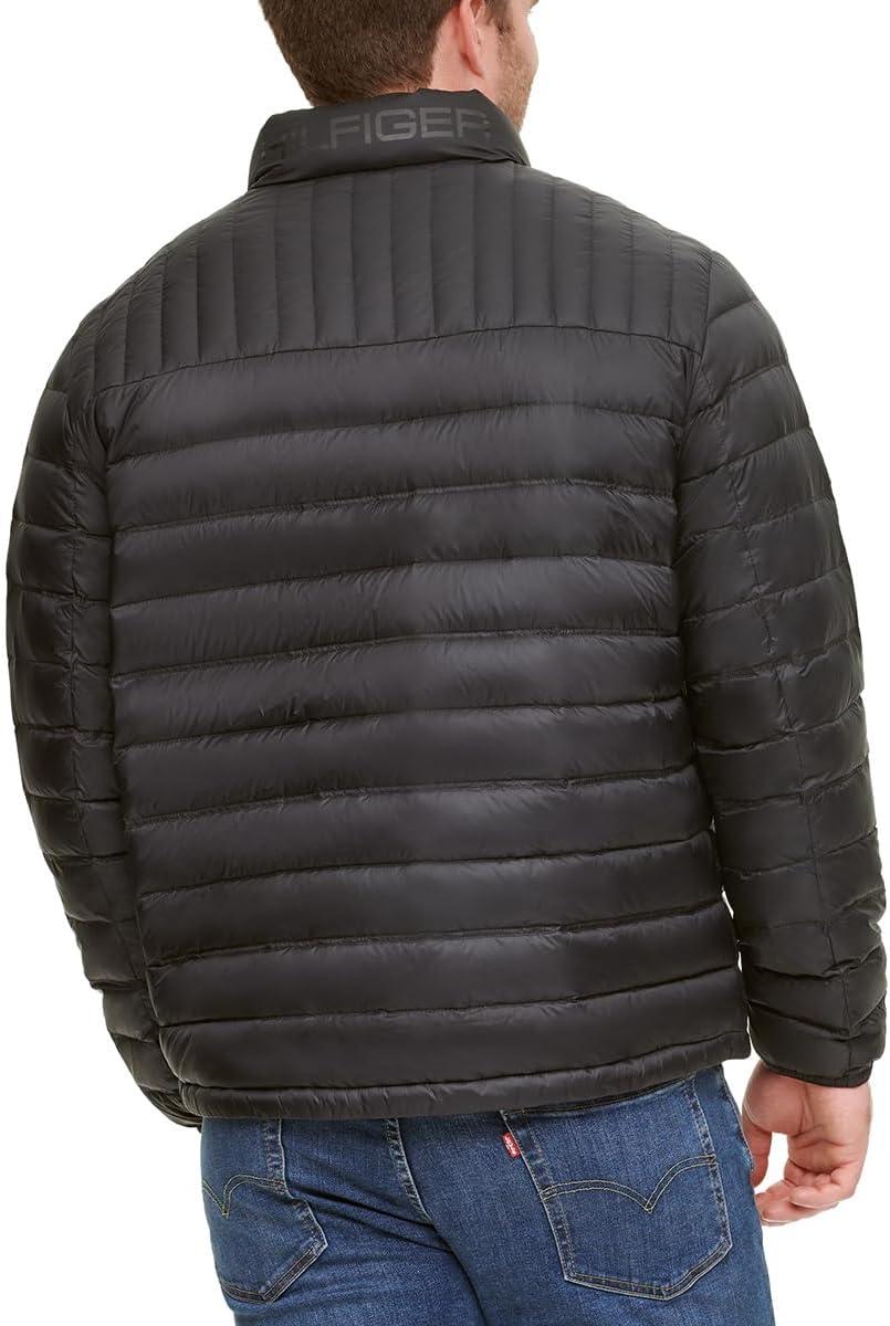imageTommy Hilfiger Mens Embroidered Logo Puffer JacketBlack
