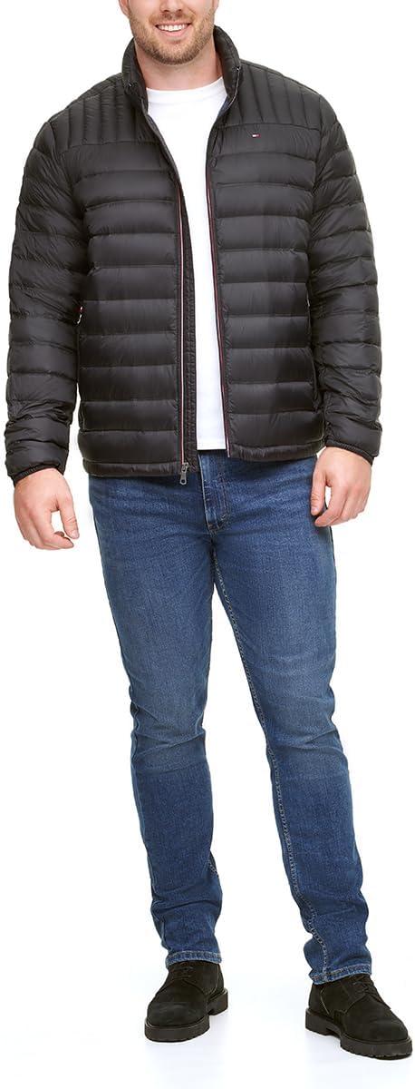 imageTommy Hilfiger Mens Embroidered Logo Puffer JacketBlack