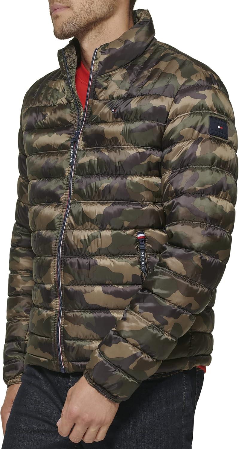 imageTommy Hilfiger Mens Embroidered Logo Puffer JacketCamouflage
