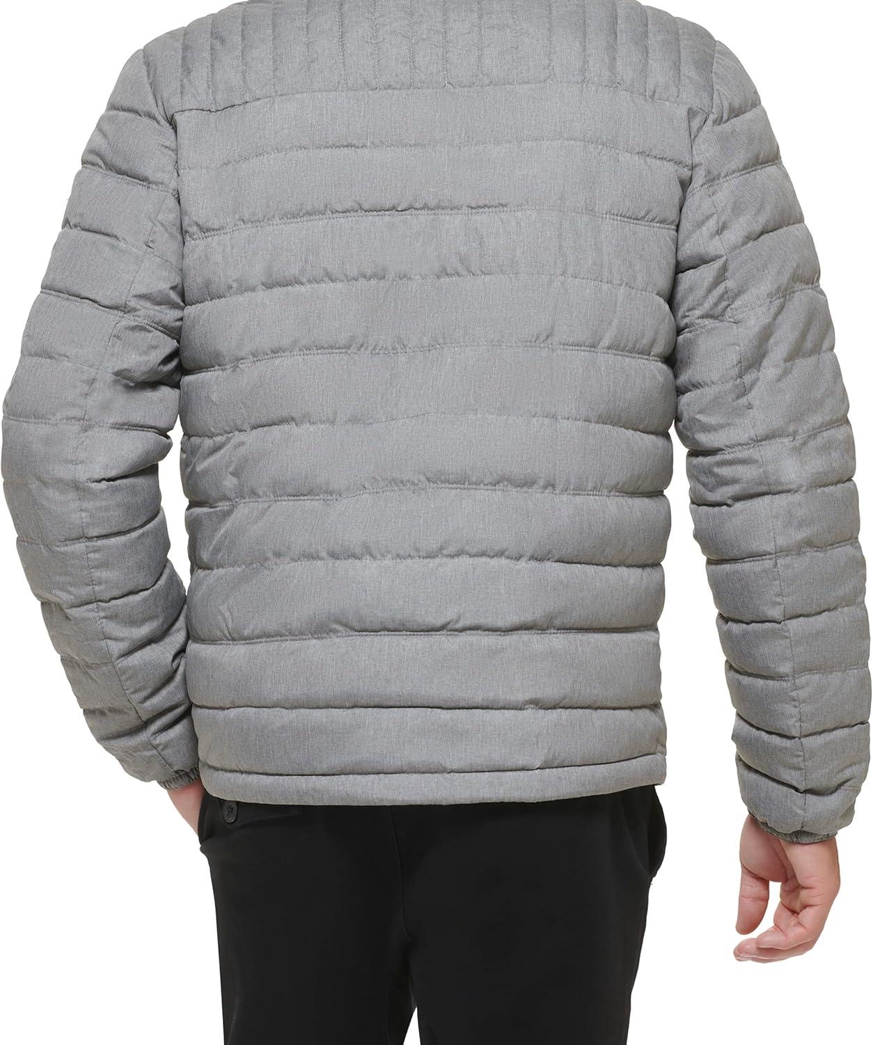 imageTommy Hilfiger Mens Embroidered Logo Puffer JacketCement