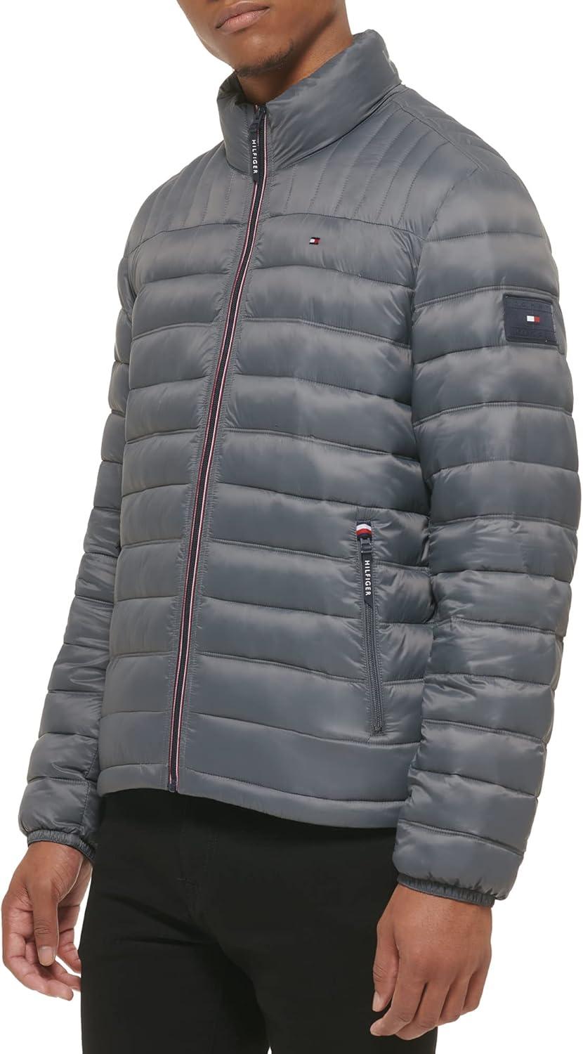 imageTommy Hilfiger Mens Embroidered Logo Puffer JacketCharcoal