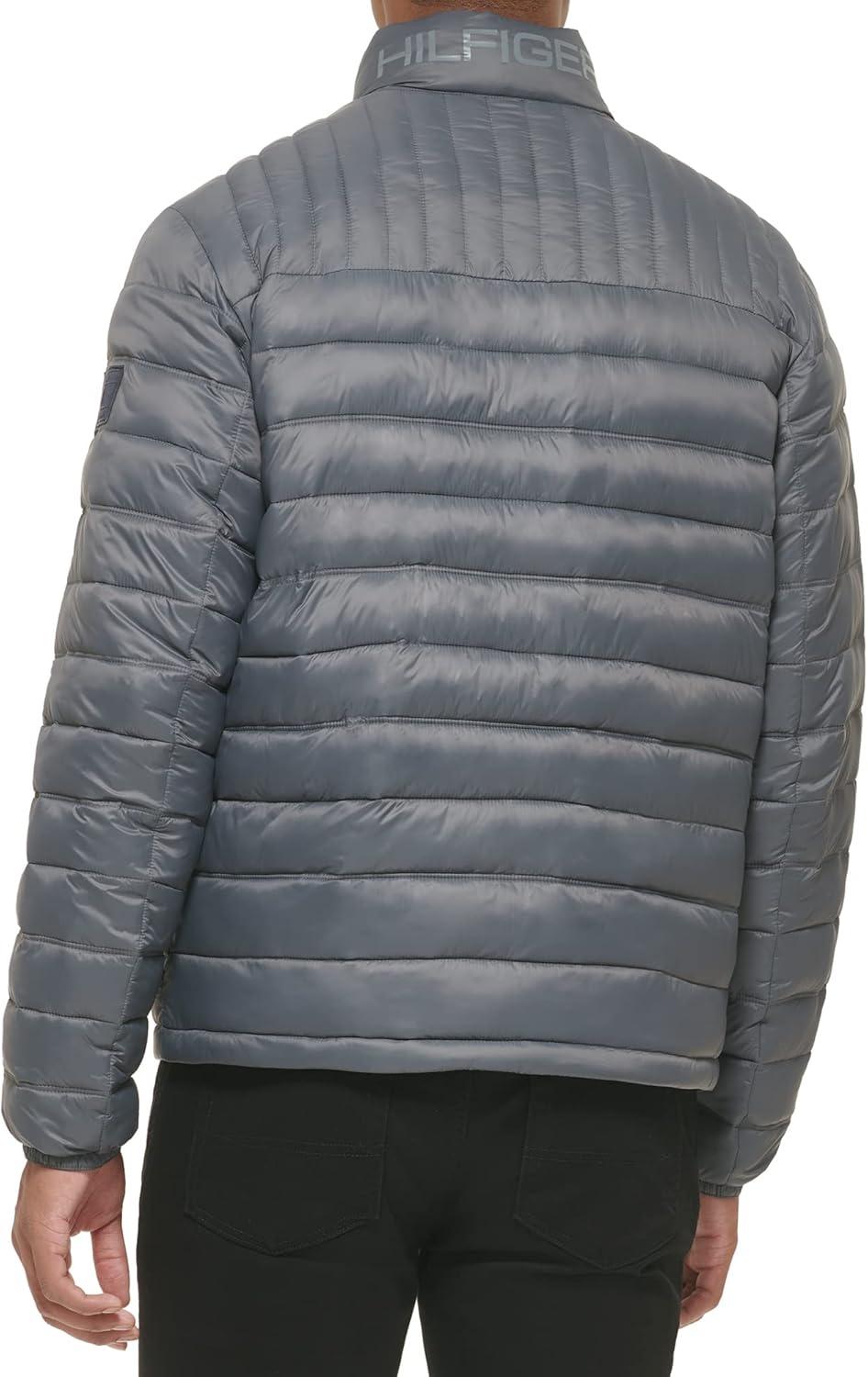 imageTommy Hilfiger Mens Embroidered Logo Puffer JacketCharcoal