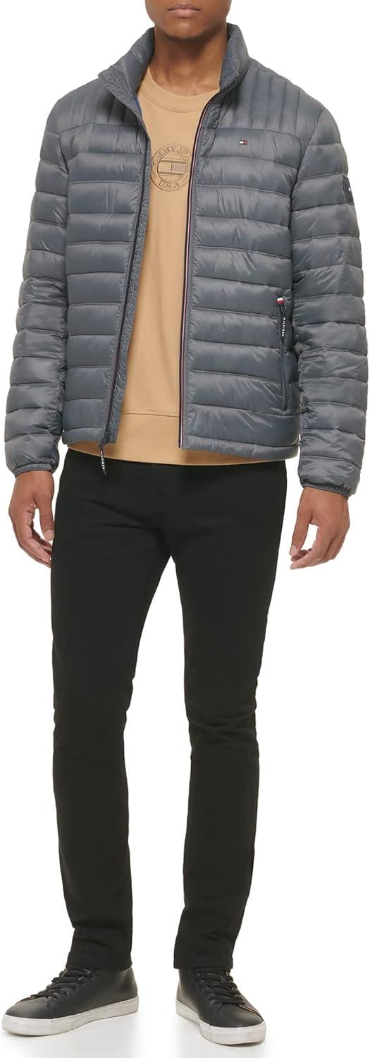 imageTommy Hilfiger Mens Embroidered Logo Puffer JacketDarkgray
