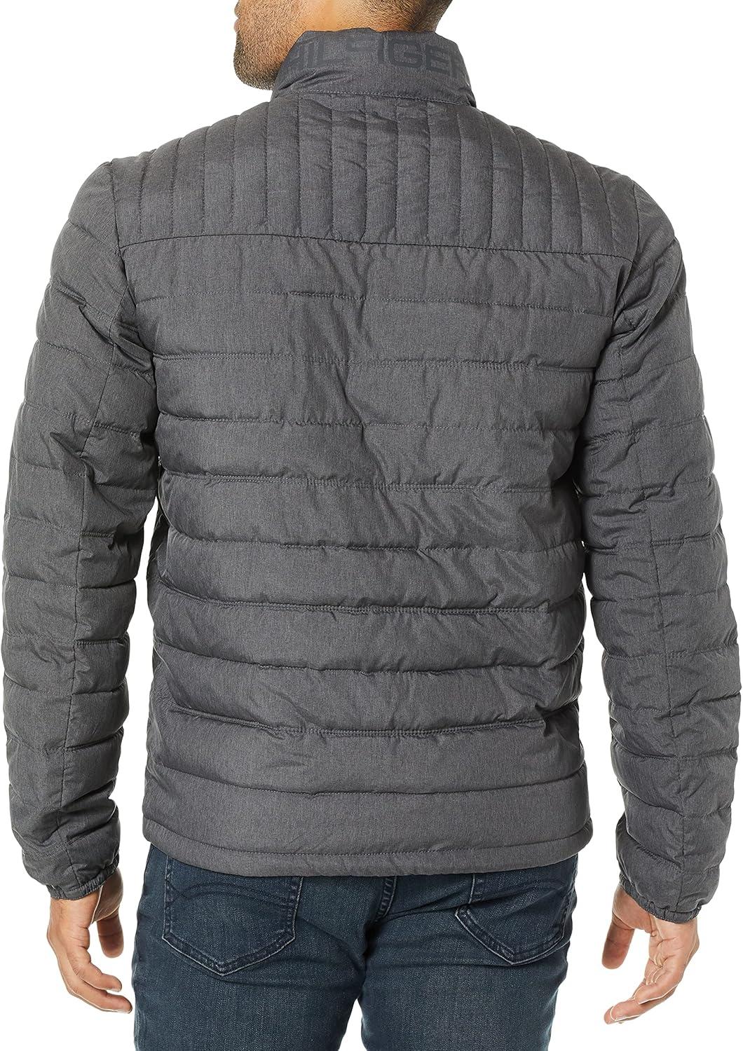 imageTommy Hilfiger Mens Embroidered Logo Puffer JacketHeather Charcoal