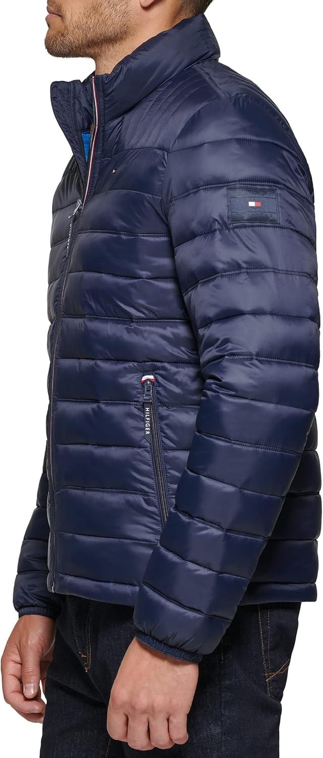 imageTommy Hilfiger Mens Embroidered Logo Puffer JacketMidnight
