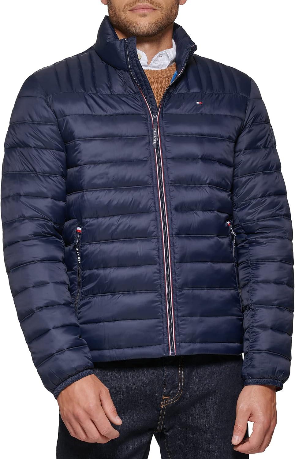 imageTommy Hilfiger Mens Embroidered Logo Puffer JacketMidnight