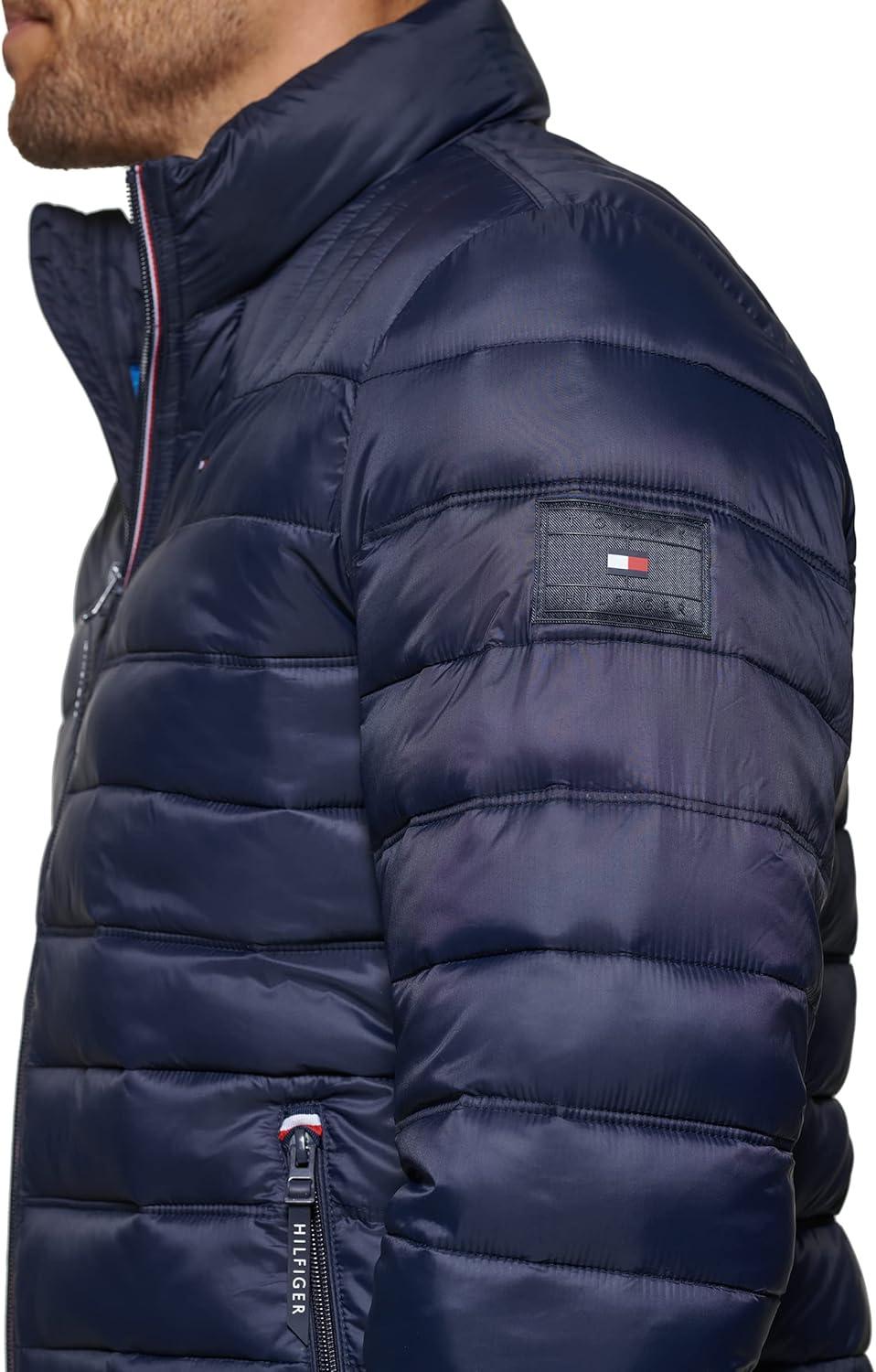 imageTommy Hilfiger Mens Embroidered Logo Puffer JacketMidnight
