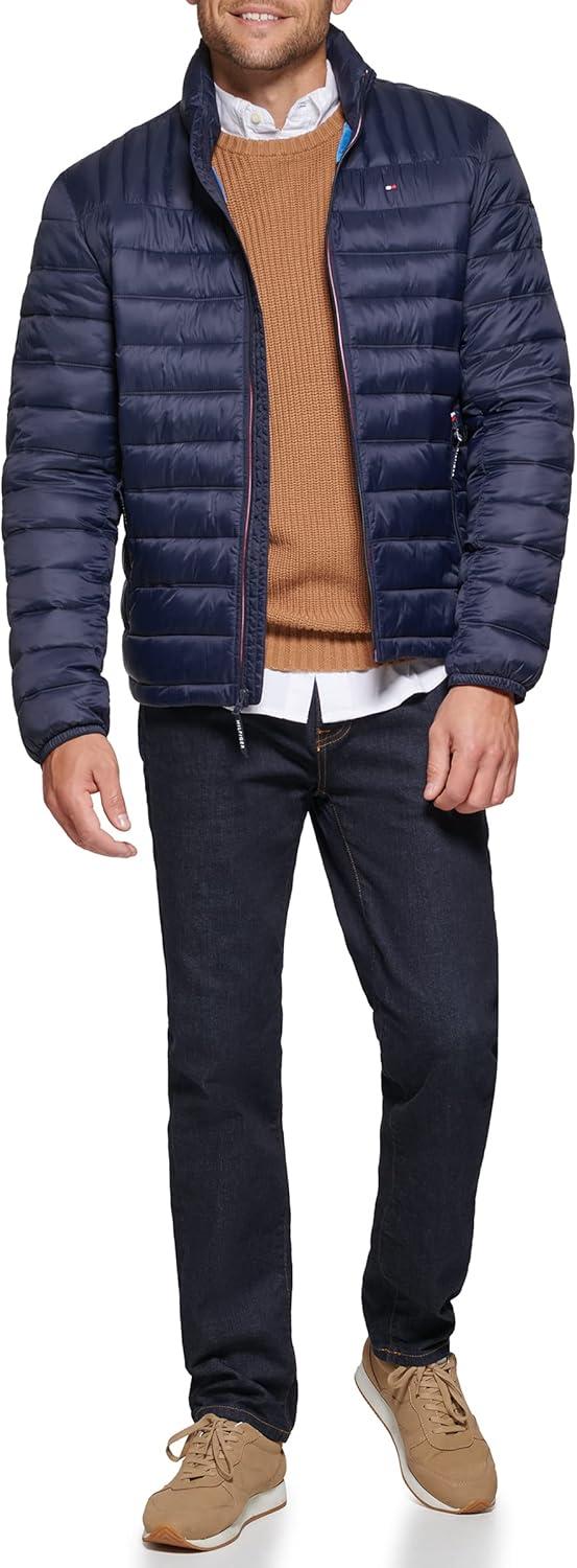 imageTommy Hilfiger Mens Embroidered Logo Puffer JacketMidnight