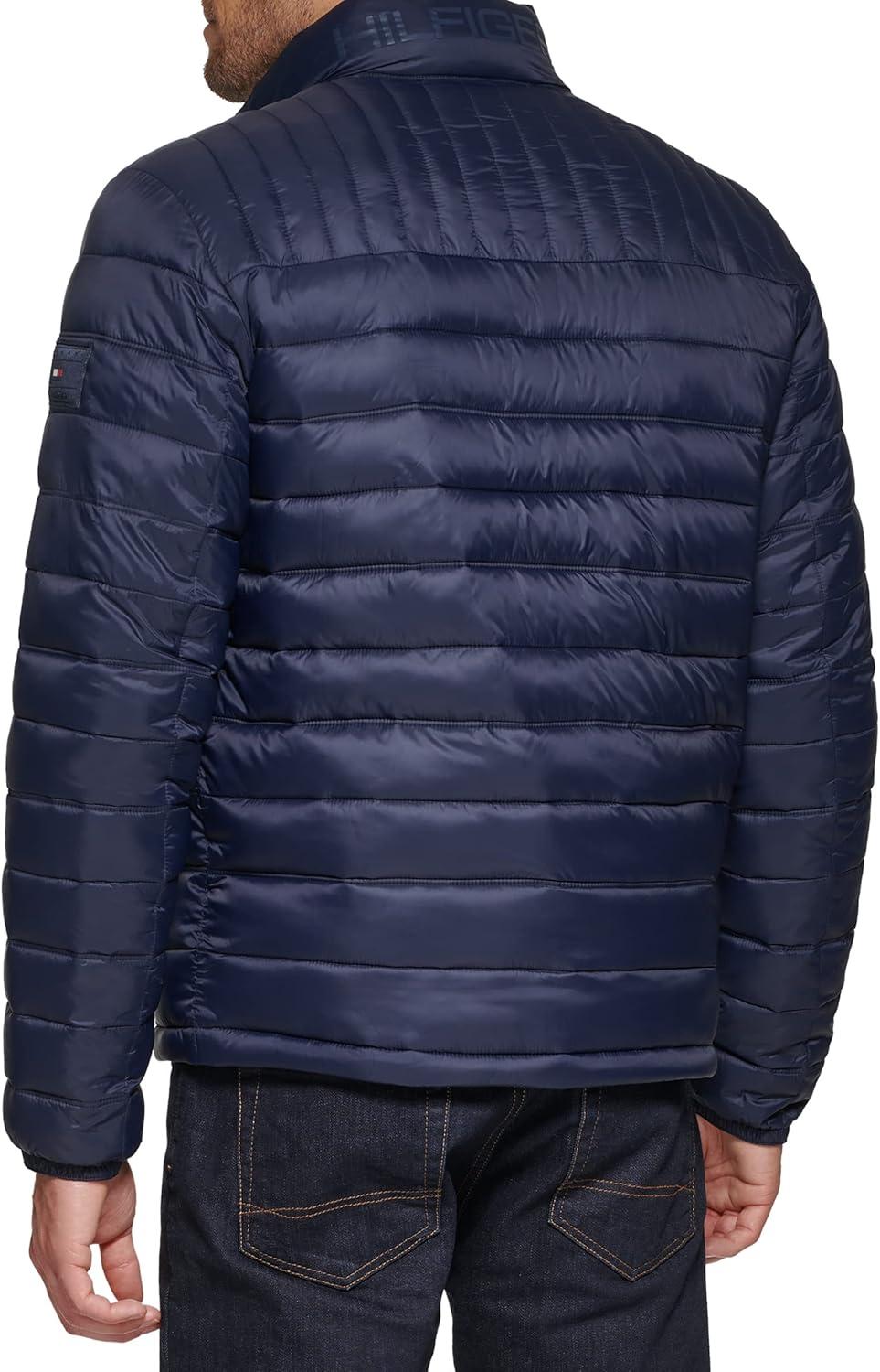 imageTommy Hilfiger Mens Embroidered Logo Puffer JacketMidnight