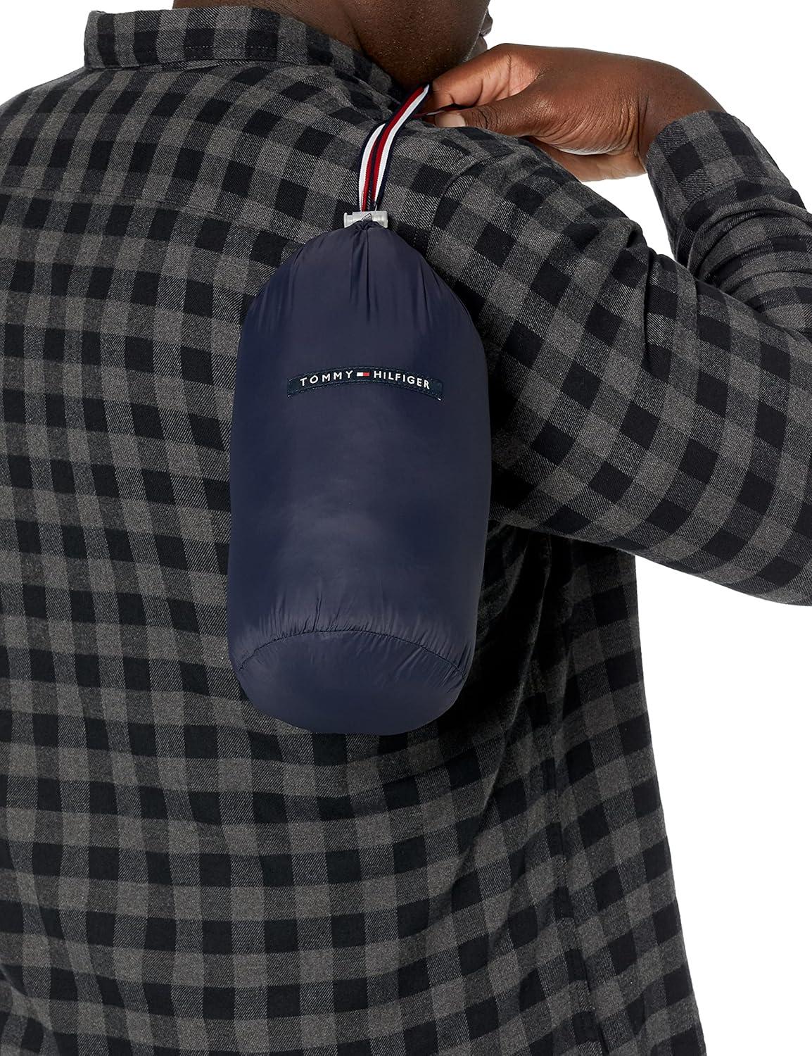 imageTommy Hilfiger Mens Embroidered Logo Puffer JacketNavy Flag Colorblock
