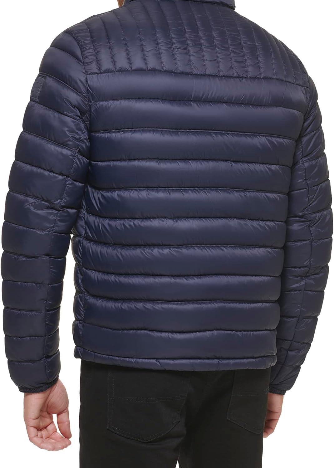 imageTommy Hilfiger Mens Embroidered Logo Puffer JacketNavy Flag Colorblock