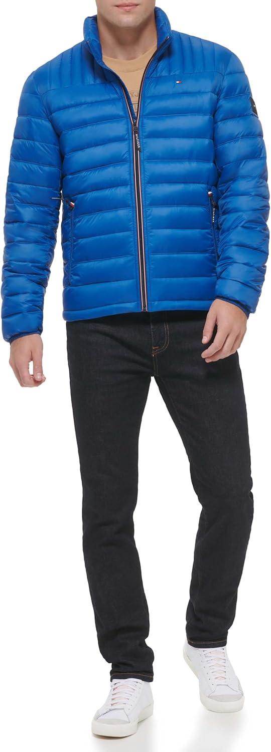 imageTommy Hilfiger Mens Embroidered Logo Puffer JacketNew Royal Blue