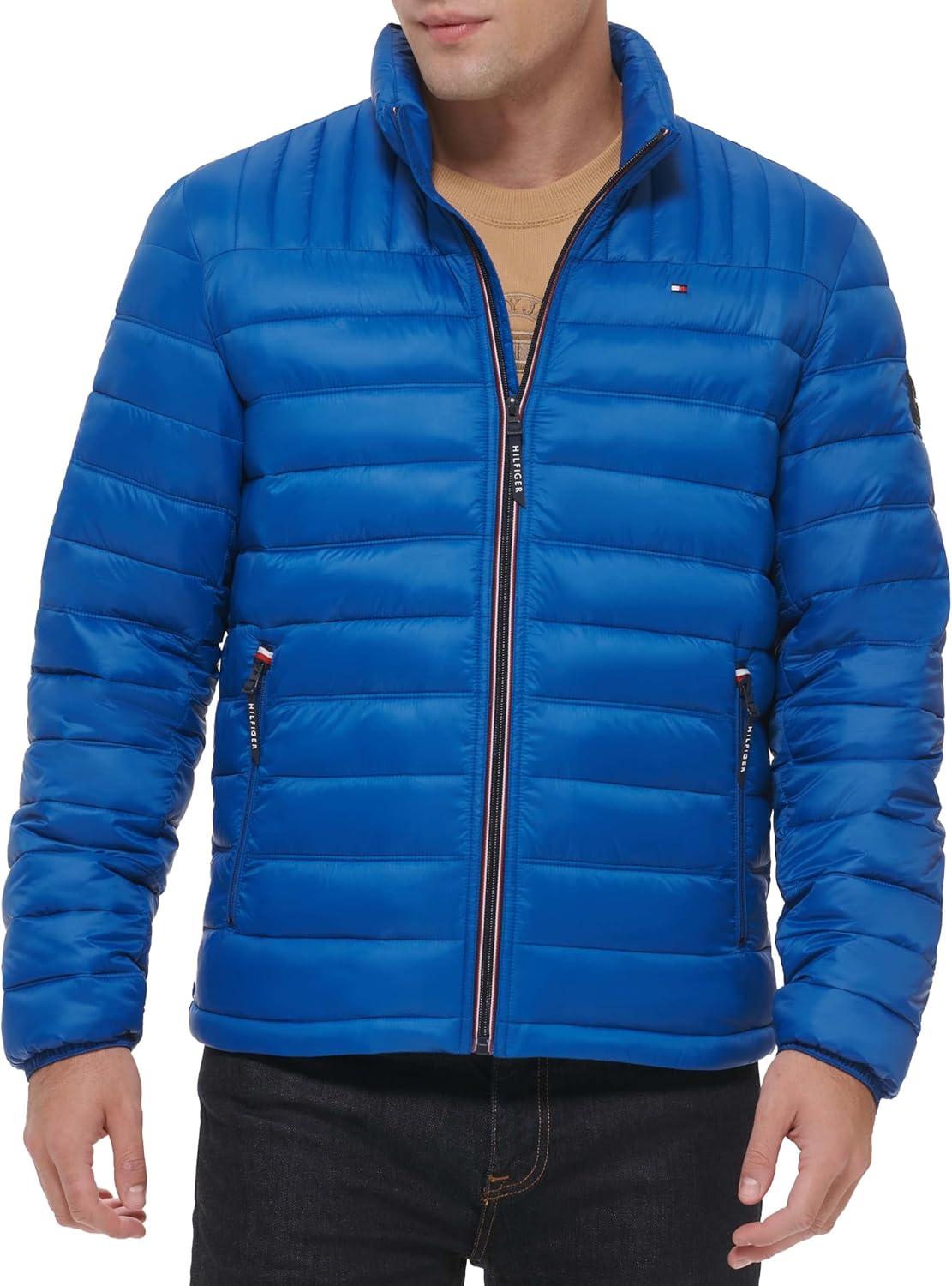 imageTommy Hilfiger Mens Embroidered Logo Puffer JacketNew Royal Blue