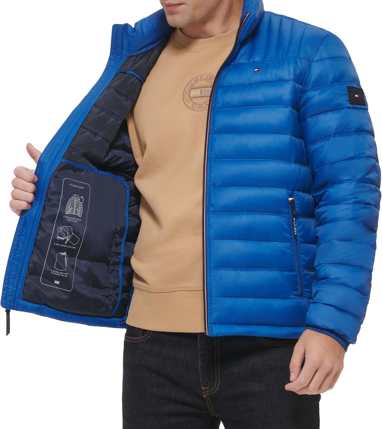 imageTommy Hilfiger Mens Embroidered Logo Puffer JacketNew Royal Blue
