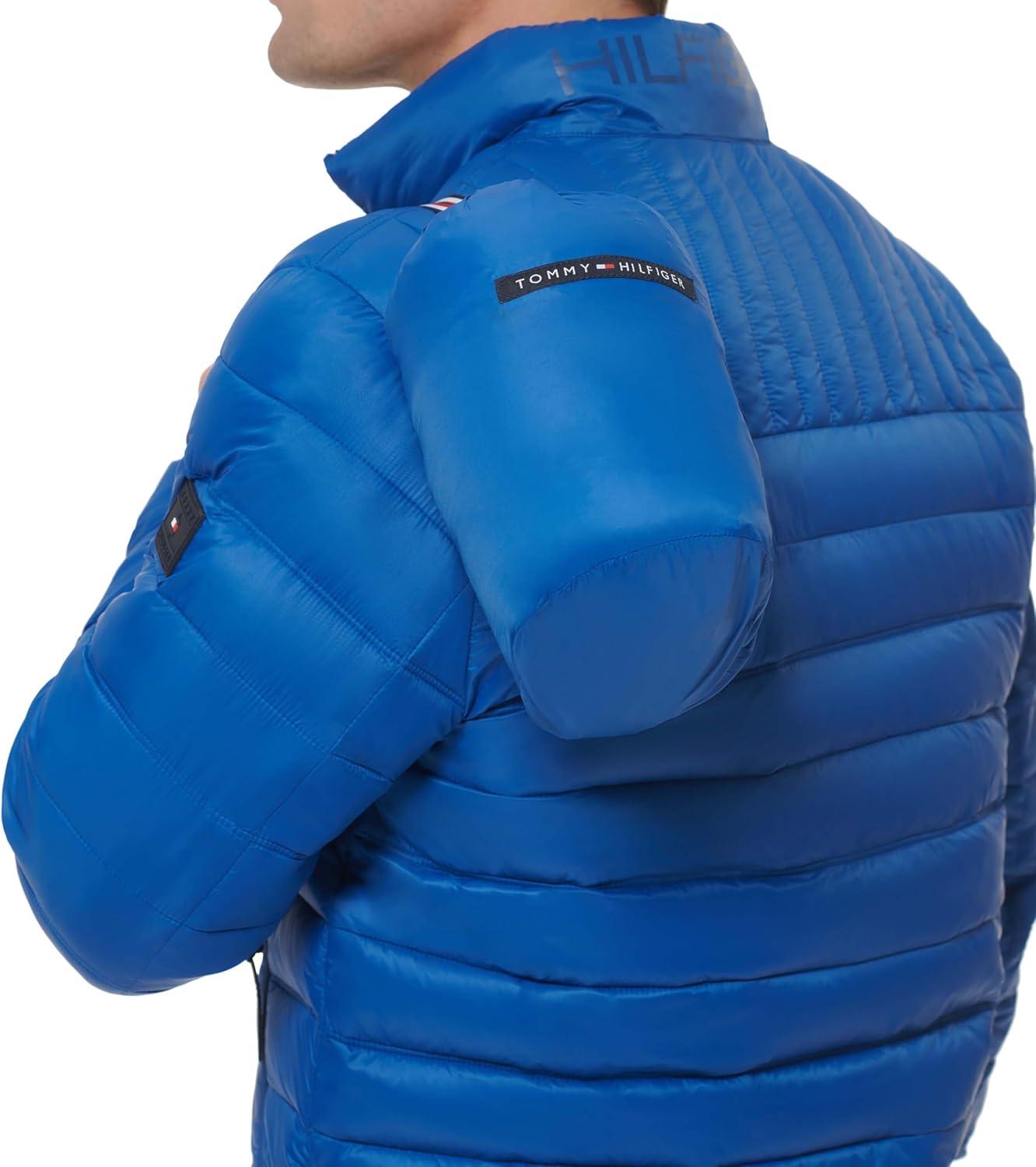 imageTommy Hilfiger Mens Embroidered Logo Puffer JacketNew Royal Blue