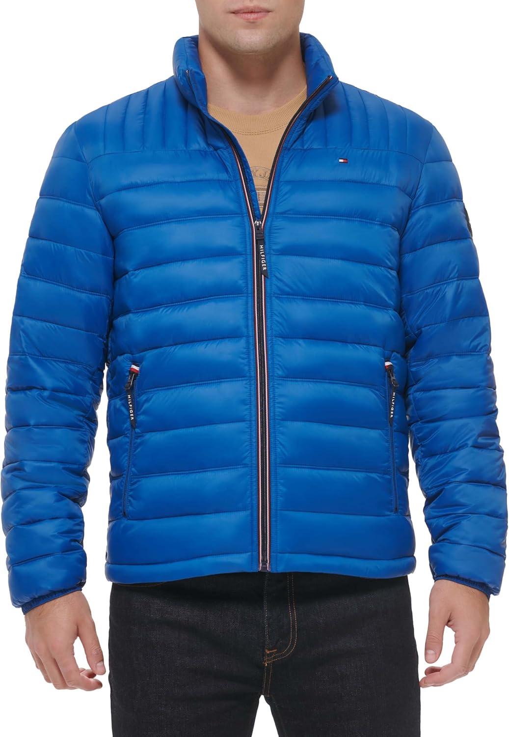 imageTommy Hilfiger Mens Embroidered Logo Puffer JacketNew Royal Blue