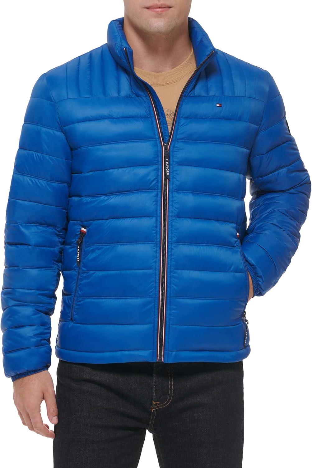 imageTommy Hilfiger Mens Embroidered Logo Puffer JacketNew Royal Blue