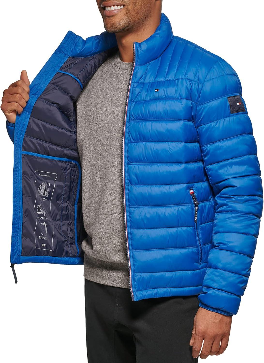 imageTommy Hilfiger Mens Embroidered Logo Puffer JacketNew Royal Blue